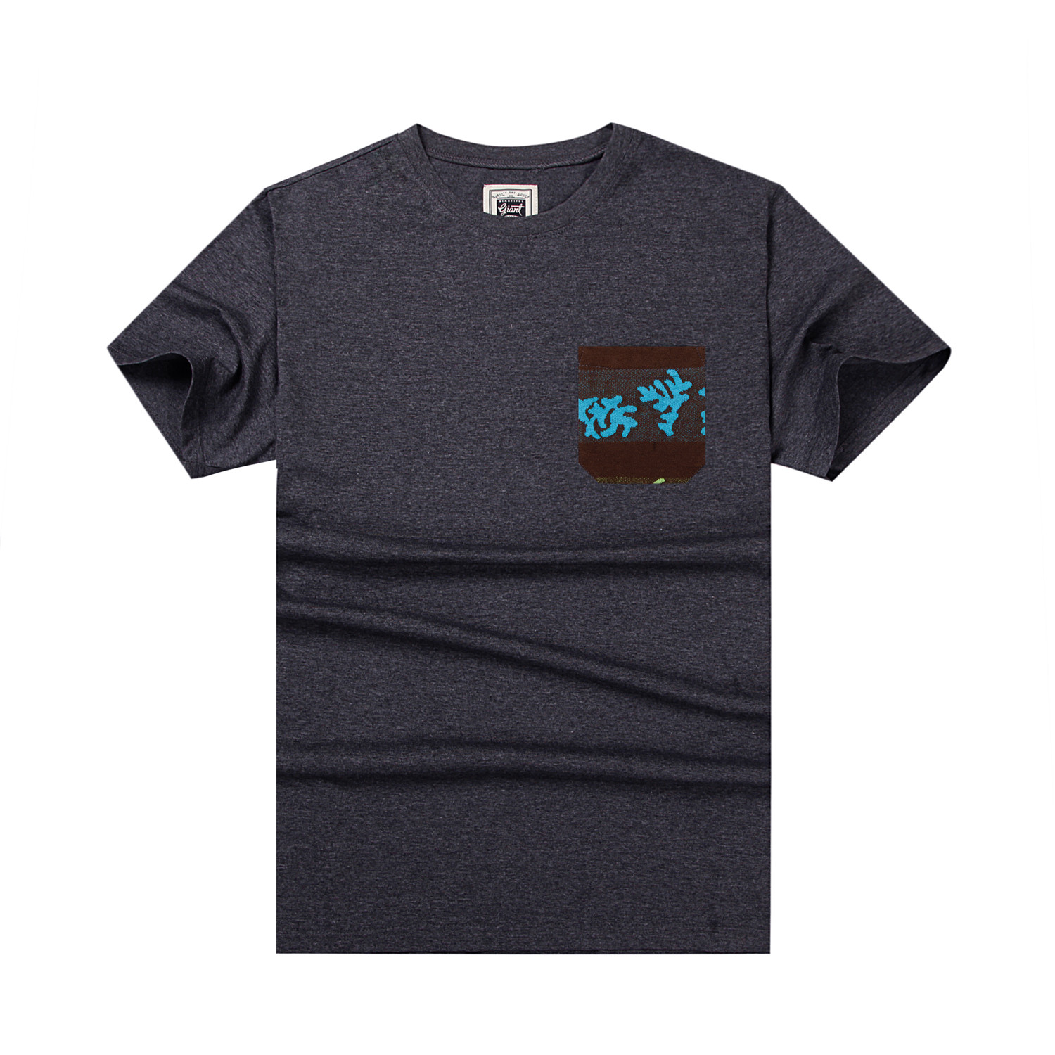 Men’s Solid Color Pocket T-Shirt Soft Cotton Crew Neck Casual Tee S-XL
