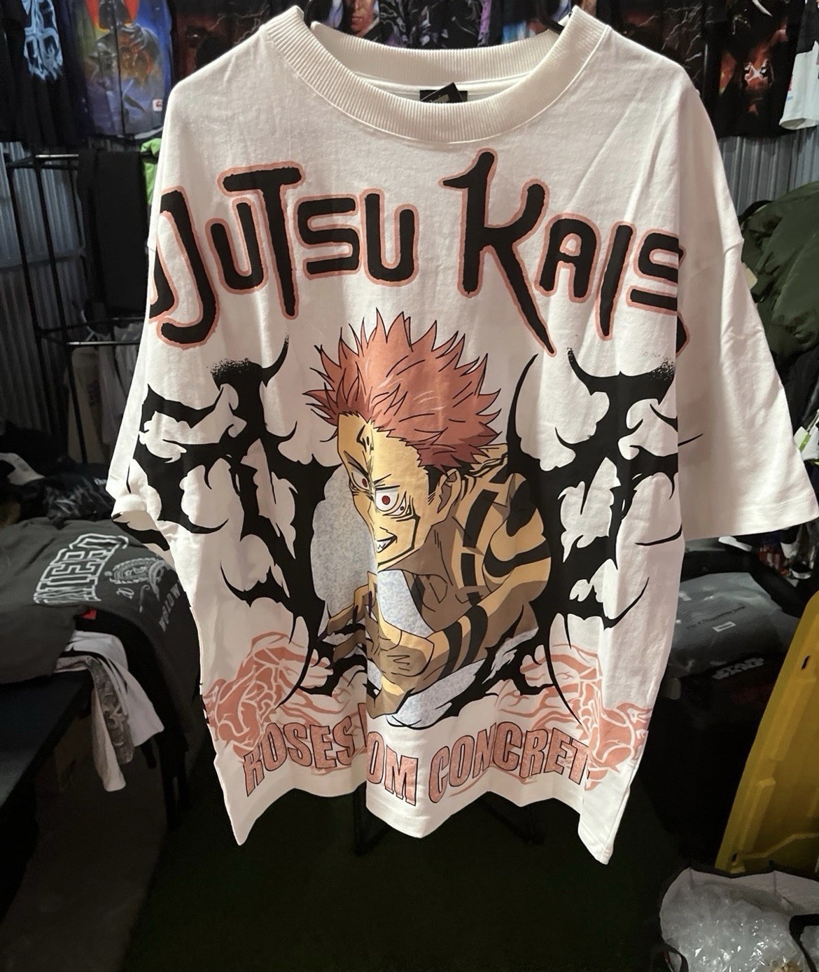 Civil Regime Jujutsu Kaisen Sukuna Graphic Logo White Crew Neck Tee L gallery