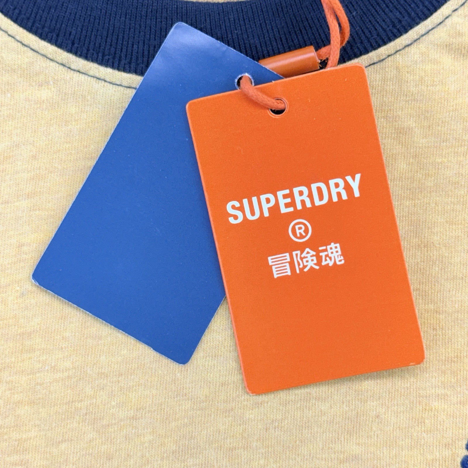 SUPERDRY Men's Sz S Gold/Navy Short Sleeve Vintage Baseball Tee NWT gallery