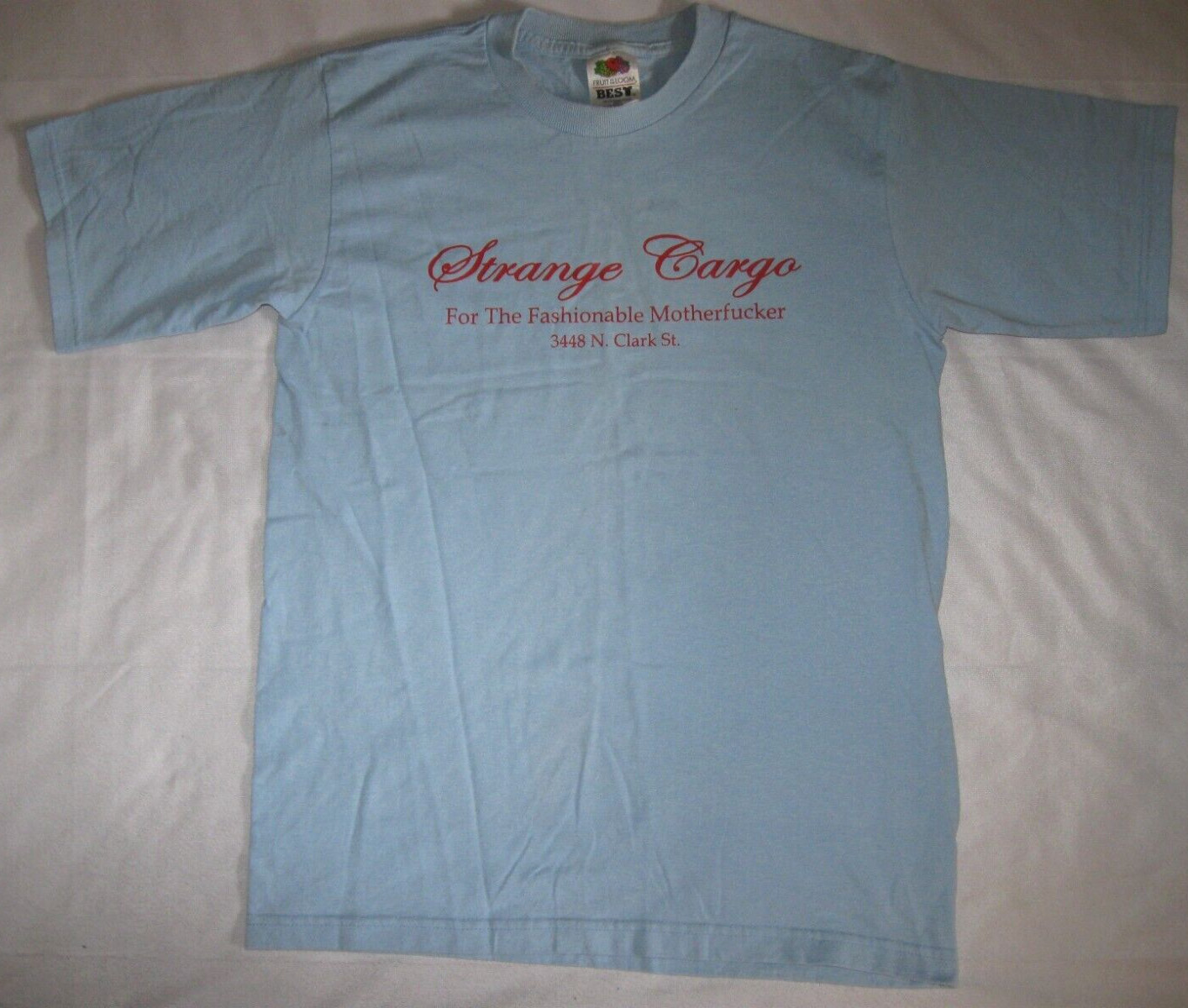 STRANGE CARGO N Clark Street CHICAGO t shirt 14/16 Youth ? Women’s ? FASHIONABLE