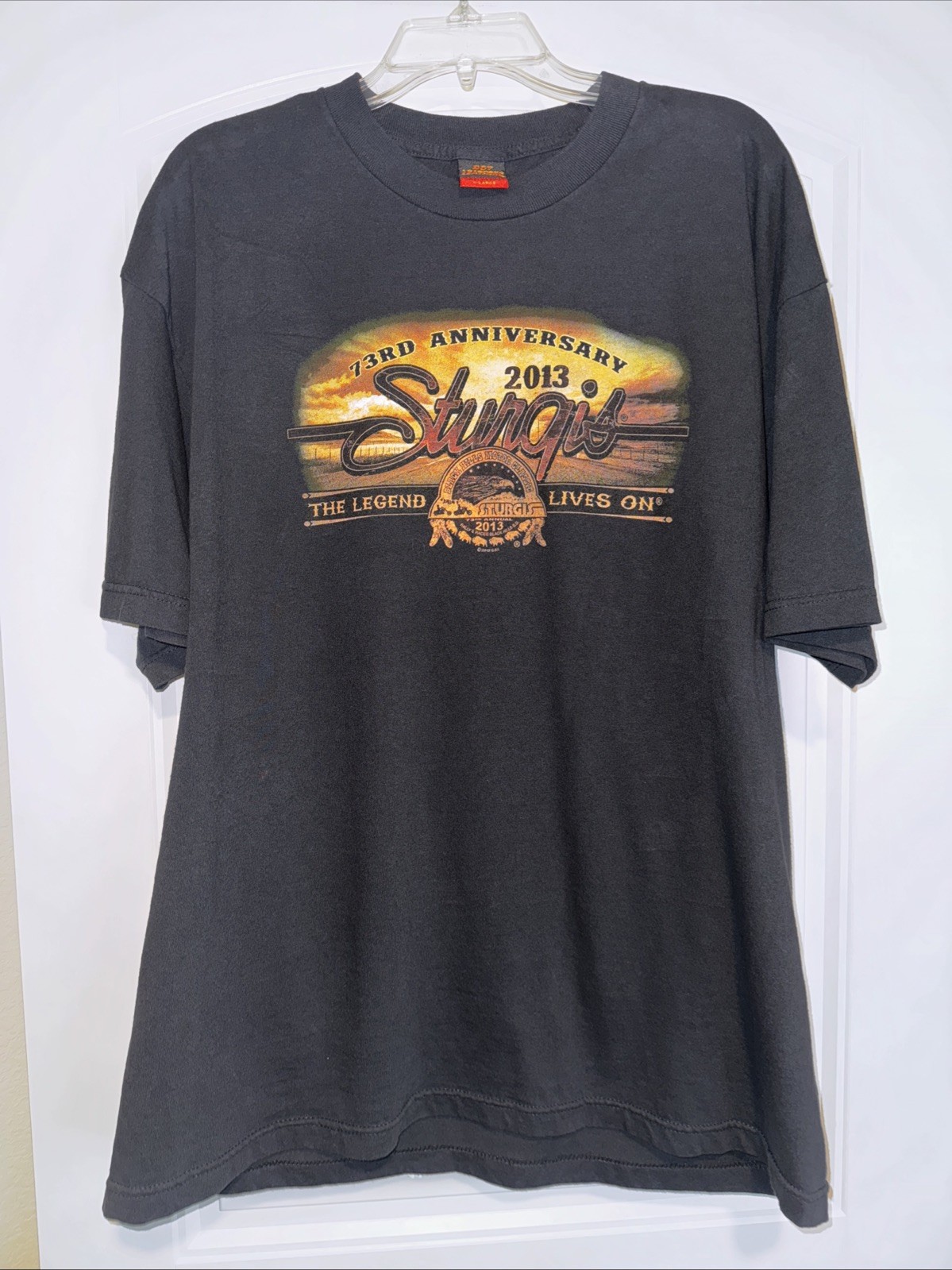Sturgis Hot Leather Black Hills Rally 2013 XL Harley T Shirt Black Eagle gallery