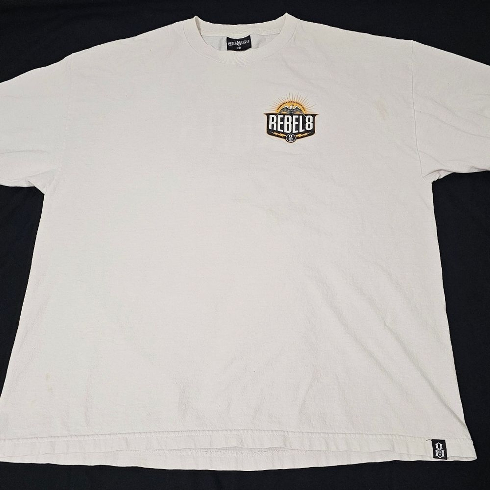Rebel Eight White Men’s T-Shirt 2xl
