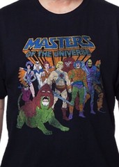 He-Man Masters of the Universe Heroes and Villains Cast Black T-Shirt SM, MD