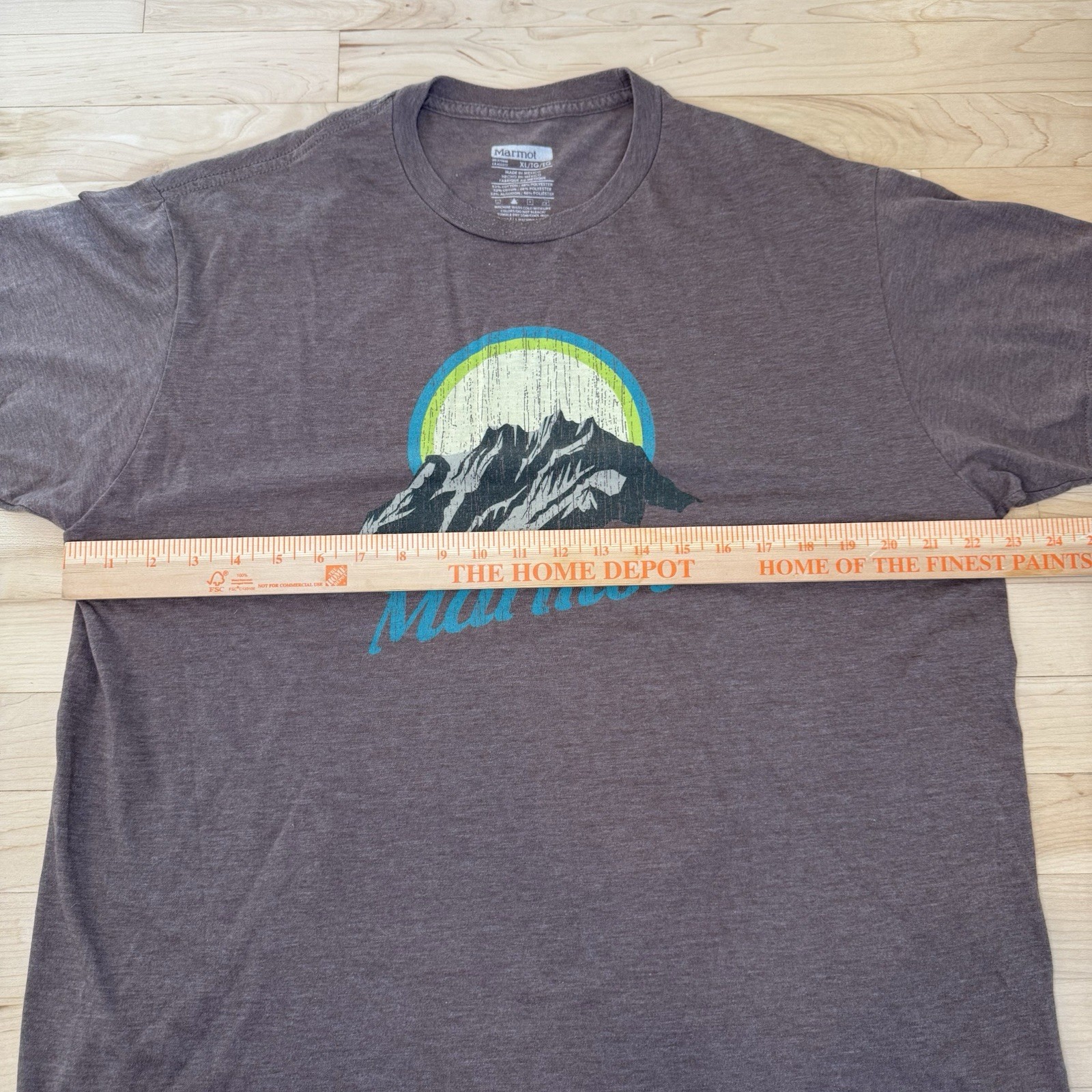 Marmot Mountain Works T Shirt Mens XL Graphic 100% Organic Cotton Brown gallery