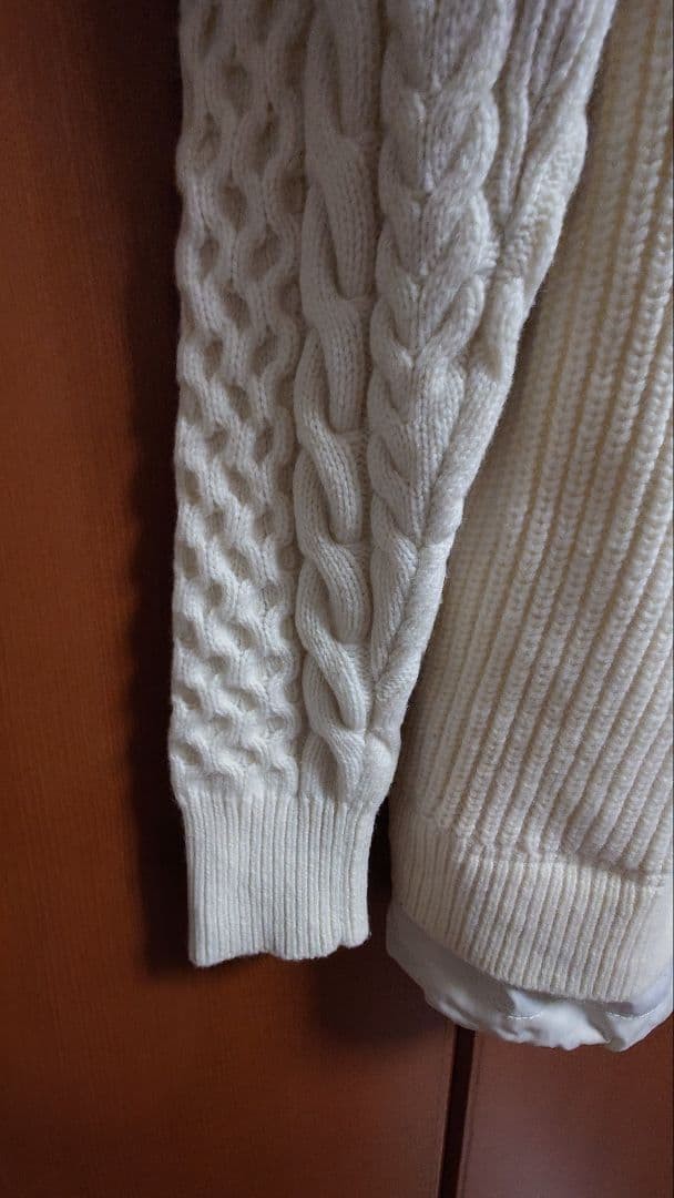 Diesel Aran pattern thick knit with drawstring hem, nylon x wool. gallery