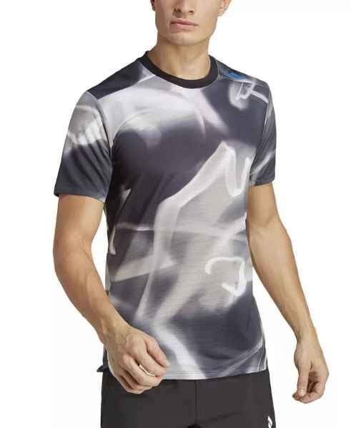 Adidas D4M Heat.rdy men’s Printed Hiit Training T- Shirt -size Medium – Grey