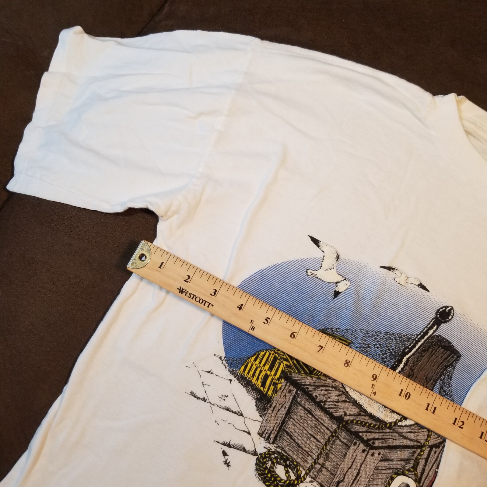 VTG SINGLE STITCH T-SHIRT HERING COMPANY MEN'S LARGE NAUTICAL DOCKS GRAPHIC gallery