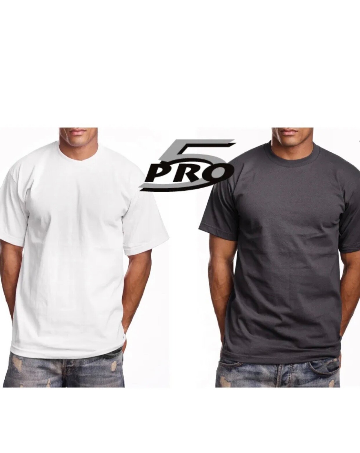3 PACK Men's Pro5 Short Sleeve Plain T-Shirt Super Heavy Weight - S_3XLT gallery