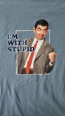90s Licensed Mr. Bean “I’m With Stupid” T-Shirt Size XL