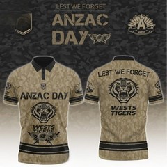 Wests Tigers x Anzac Day Never Forget History 2026 Polo Shirt