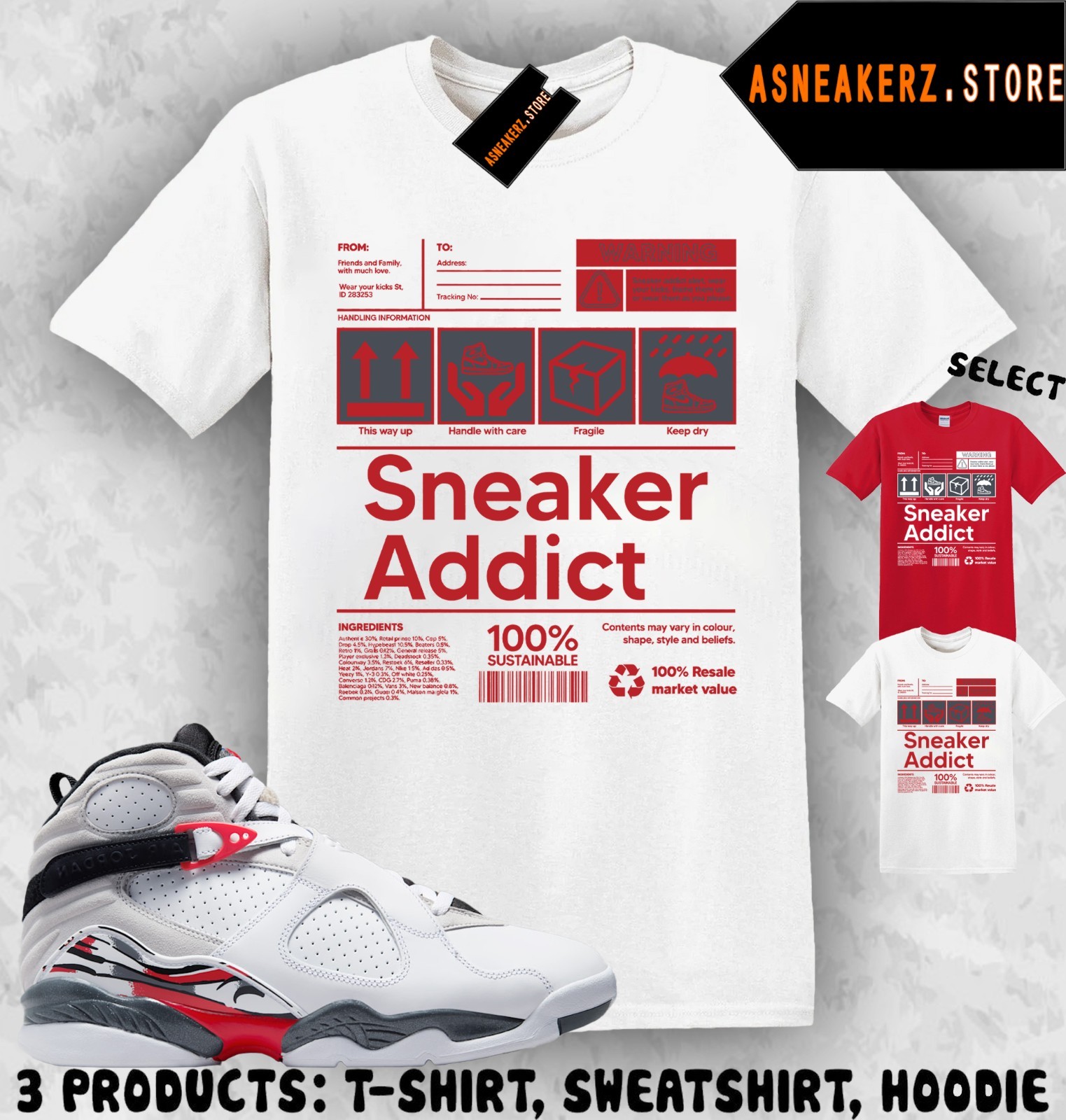 Shirt Match AJ 8 Bugs Bunny 2025 Sneaker Matching Tee Sneakerhead Addict T-Shirt gallery