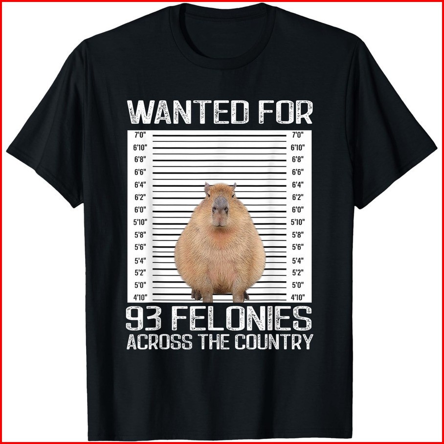 Capybara Manhunt Photo for 93 Crimes Around the Country T-Shirt gallery
