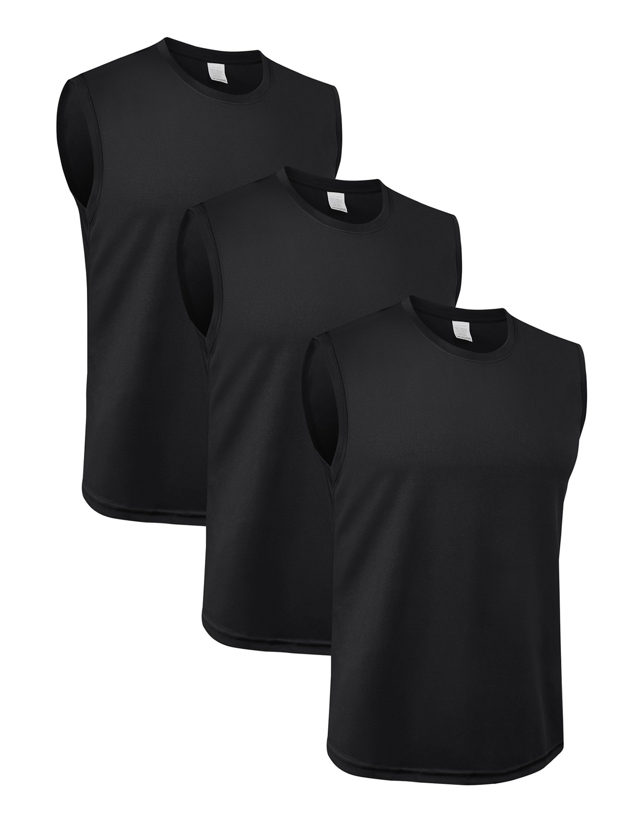 3Pack Men’s Sleeveless Shirts Quick Dry Tank Top Workout Fitness Gym Sport Beach