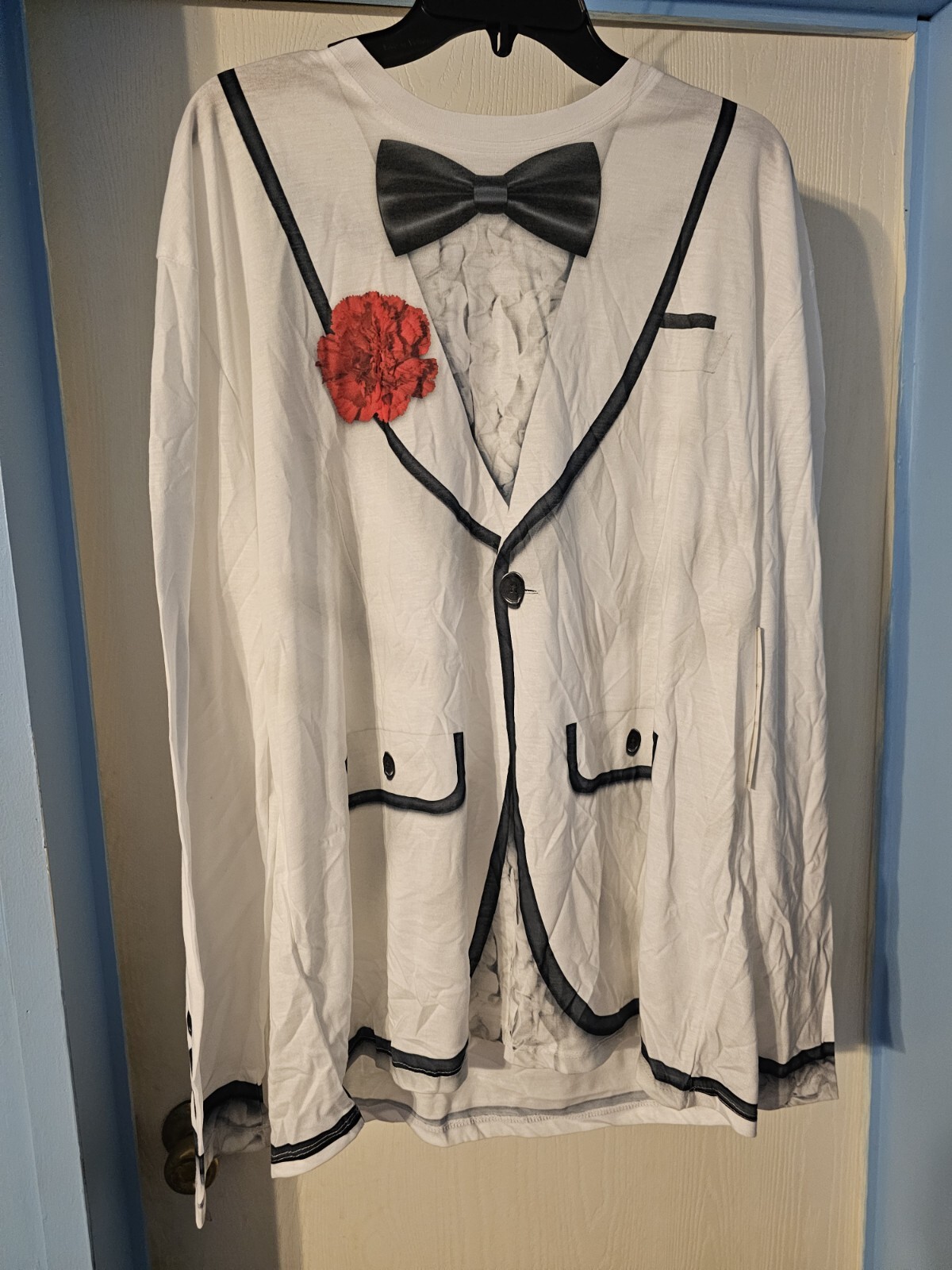 FAUX REAL T-Shirt Mens XL Tuxedo Dress Suit Photo Realistic Look Prank Halloween gallery