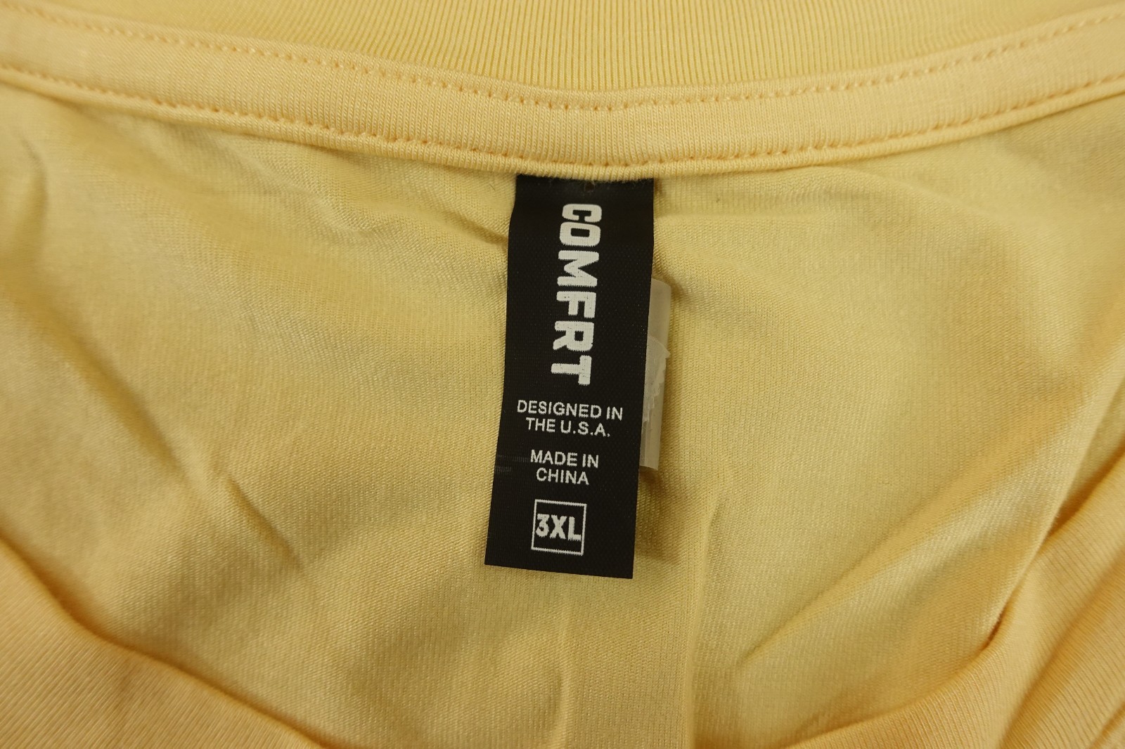 Comfrt Adult Size 3XL Pale Yellow Soft Short Sleeve Crew Neck T-Shirt New gallery