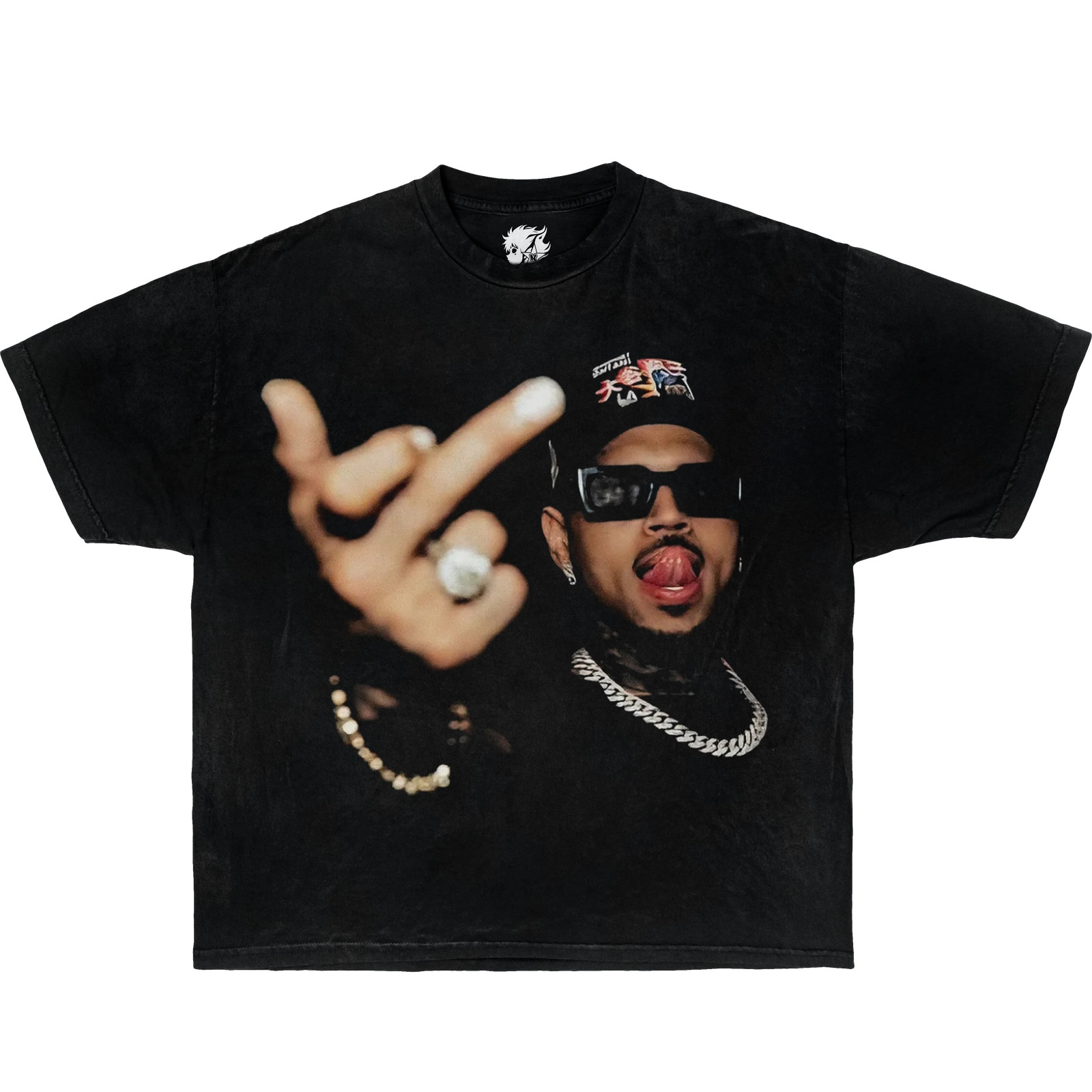 Chris Brown Finger Vintage Boxy Shirt oversized streetwear y2k breezy bowl gallery