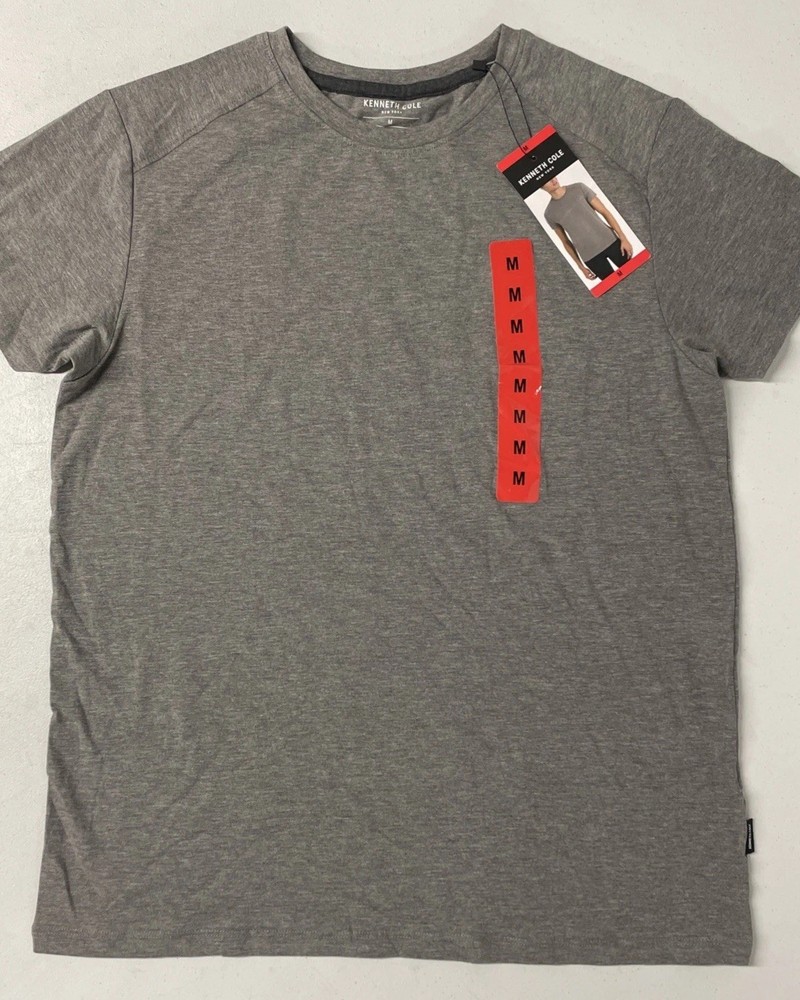 KENNETH COLE Men’s Organic Cotton Blend Crewneck T-Shirt MEDIUM GRAY Stretch