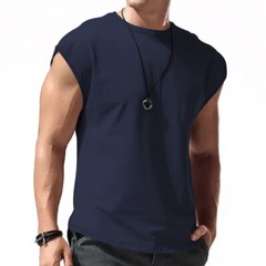 Mens Casual Sleeveless T-Shirt Solid Color Vest Tank Tops for Vacation Travel