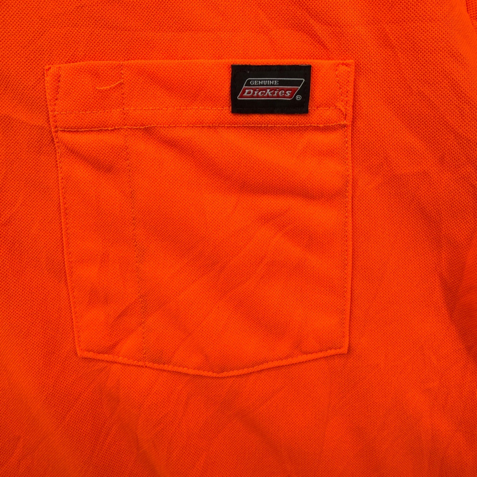 Genuine Dickies Mens XLT Safety Orange Pocket T-Shirt Performance Workwear gallery