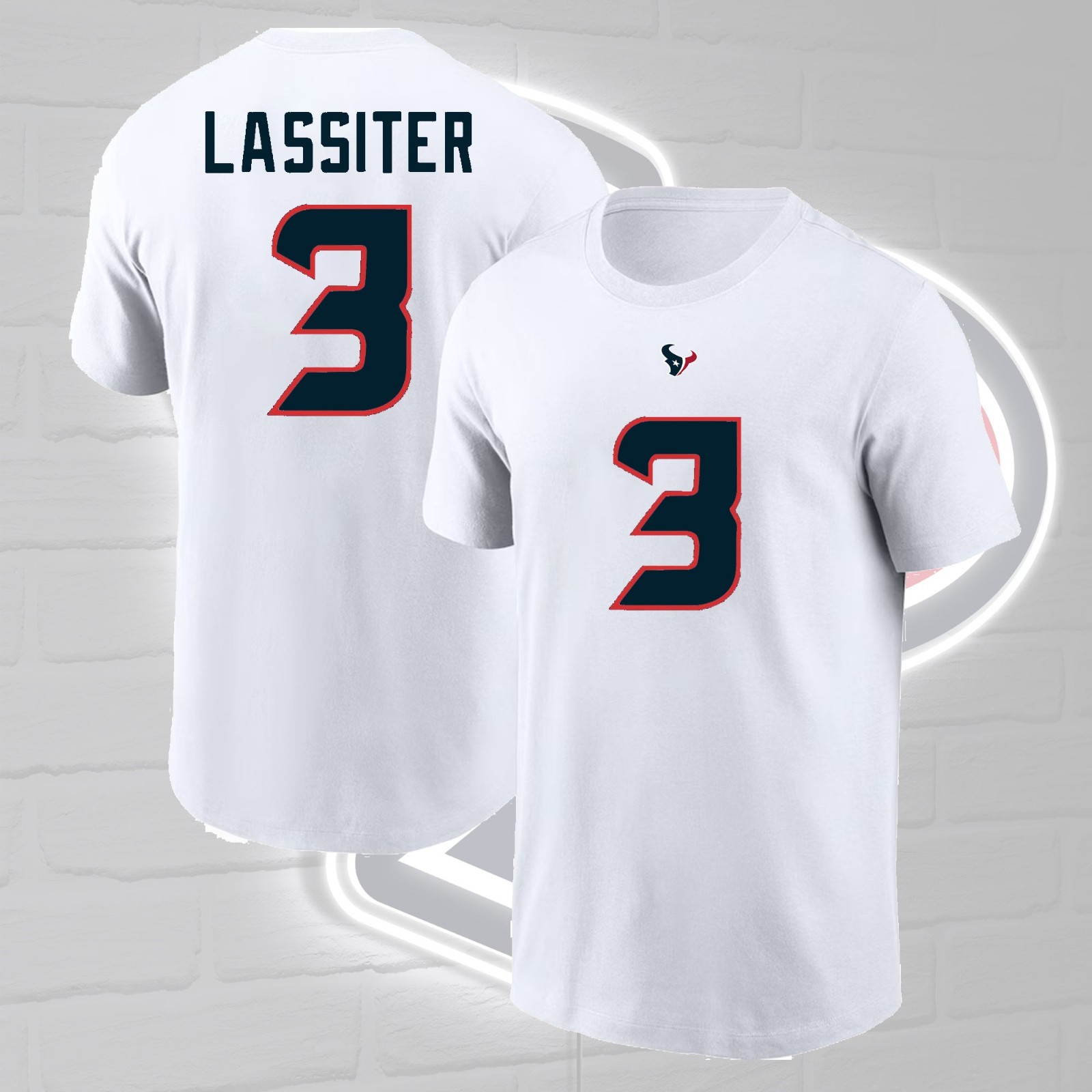 NEW! Kamari Lassiter #3 Houston Te.xans 2026 Name & Number Fastship For Fans gallery