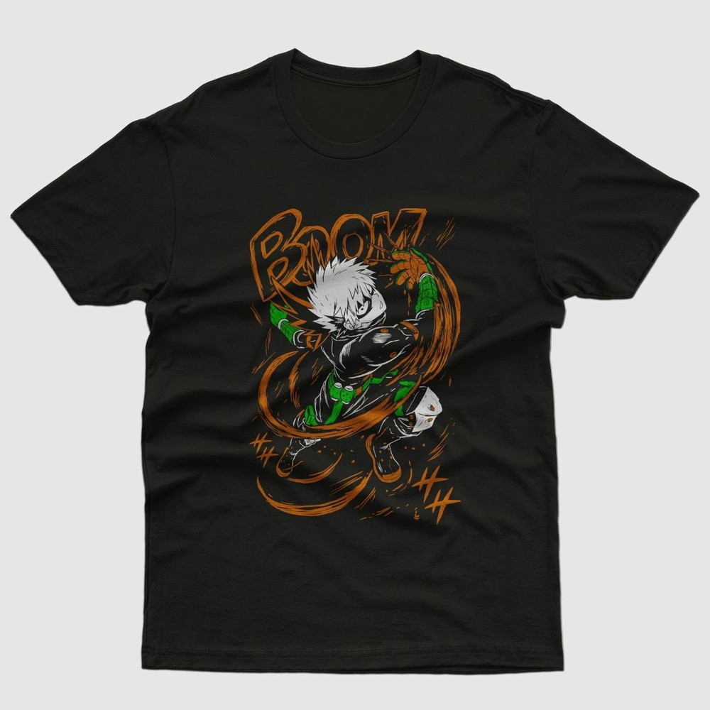 My Hero Academia Bakugou Katsuki Dynamight T-Shirt Anime Unisex Black S-5XL