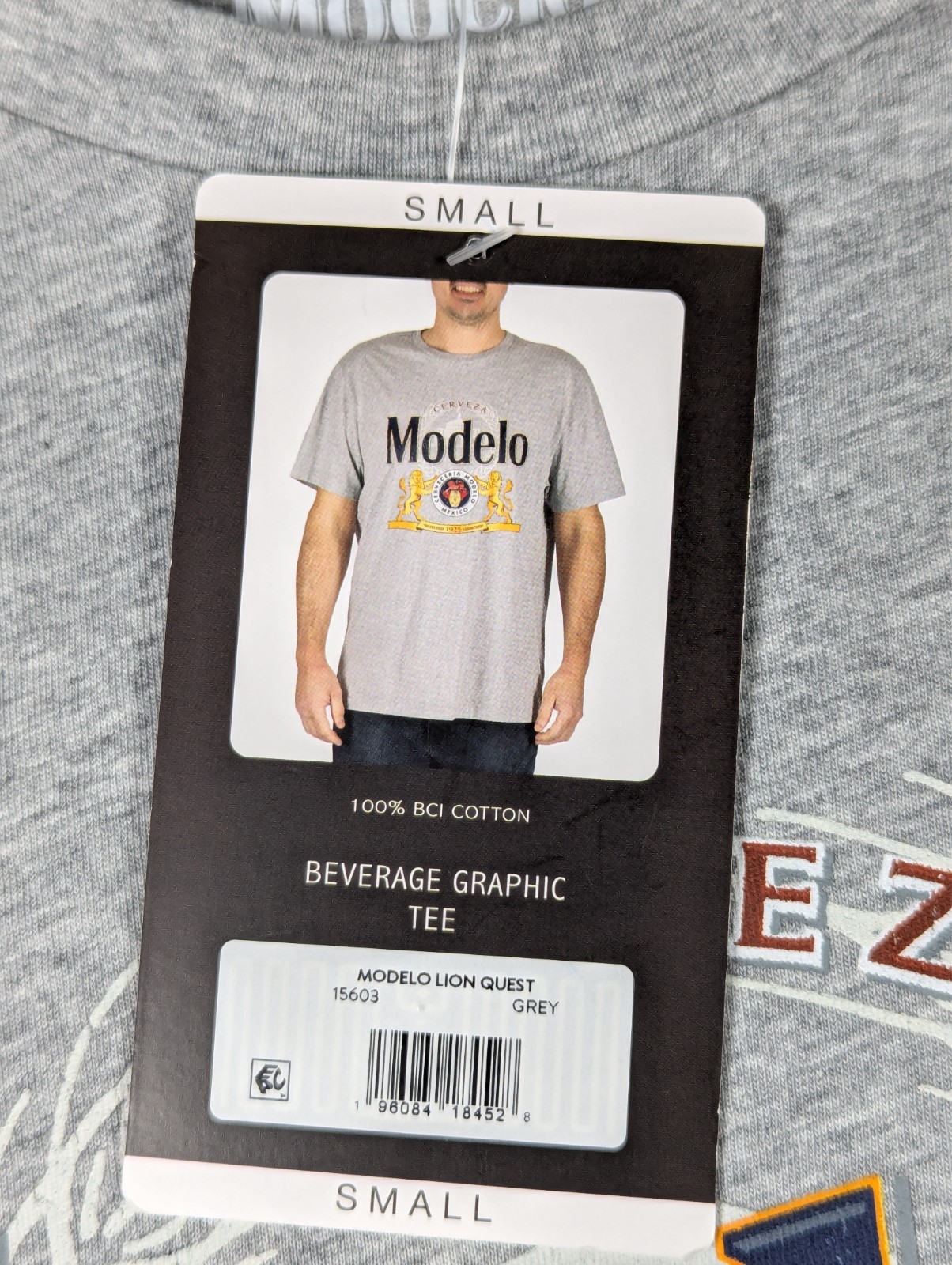 Modelo - Beer Graphic T-Shirt - Gray Logo - Men's - Size: S gallery