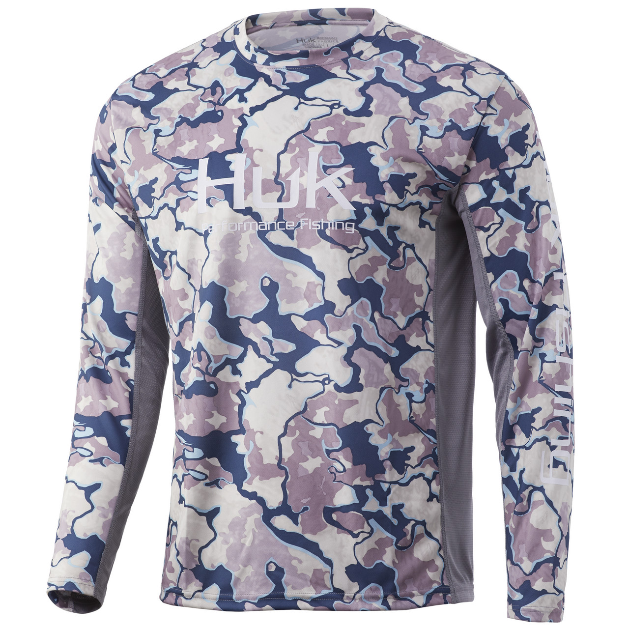 HUK Icon X Current Camo LS Shirt Current Ocean Tally H1200143-975 CHOOSE A SIZE! gallery