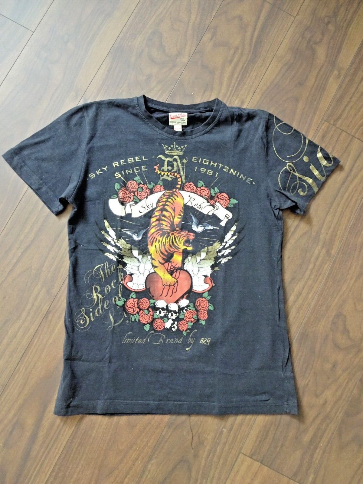 ** EIGHT2NINE ** HERREN T-SHIRT - SHIRT - GR. M SCHWARZ RUNDHALS - SKY REBEL ** gallery