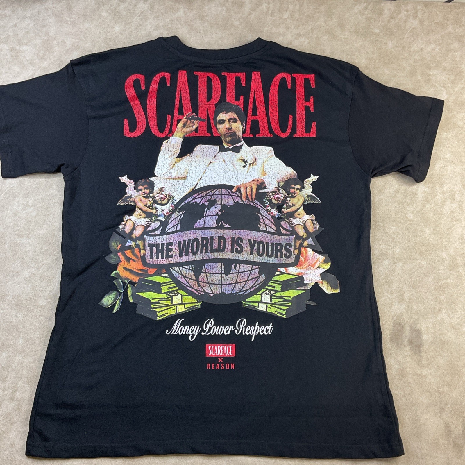 Scarface x Reason T-Shirt XL Money Power Respect Graphic Tee The World Is Yours gallery