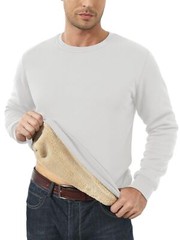 Men’s Winter Warm Sherpa Lined Sweatshirt Long Sleeve Pullover Casual Sweatshirt