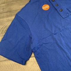 Duluth Trading Co. Longtail T Henley Medium Blue Cotton Short Sleeve Shirt NWT