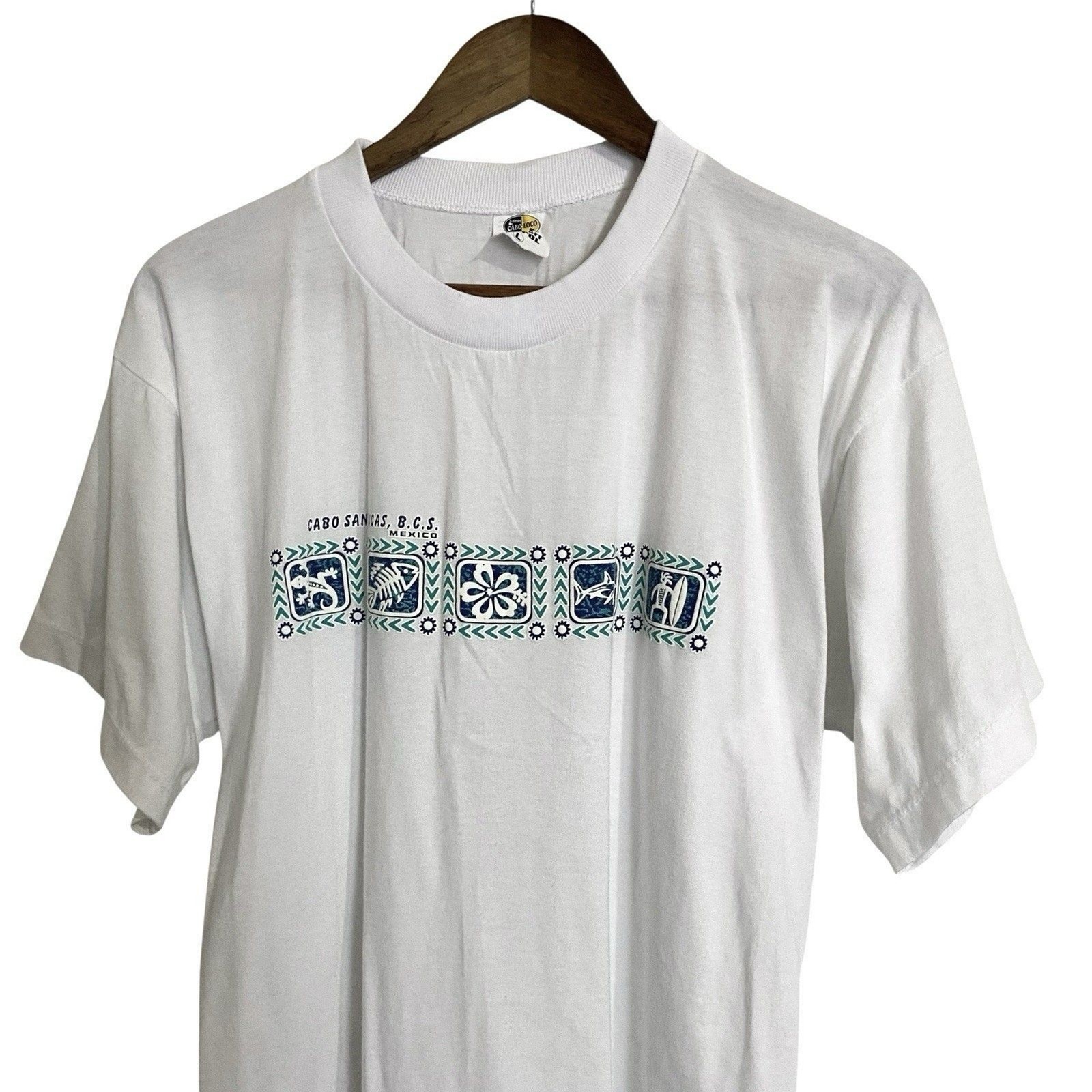 Cabo San Lucas BCS Mexico Tshirt Shirt L White Short Sleeve Vacation Tourists gallery