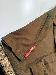 Prada, T Shirt, Long Sleeve, Size, Large, Dark Brown