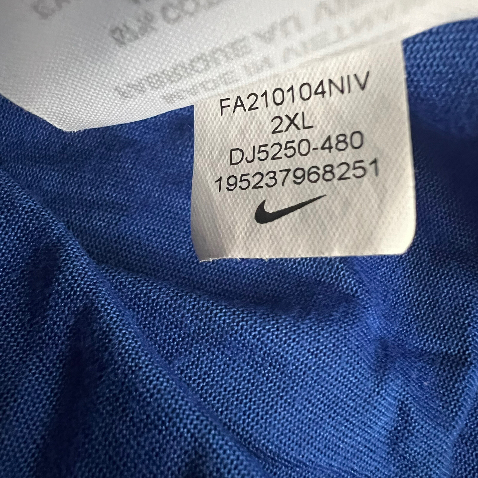 Nike T-Shirt Men Large Blue Short Sleeve Monogram Print Workout DJ5250-480 EUC gallery