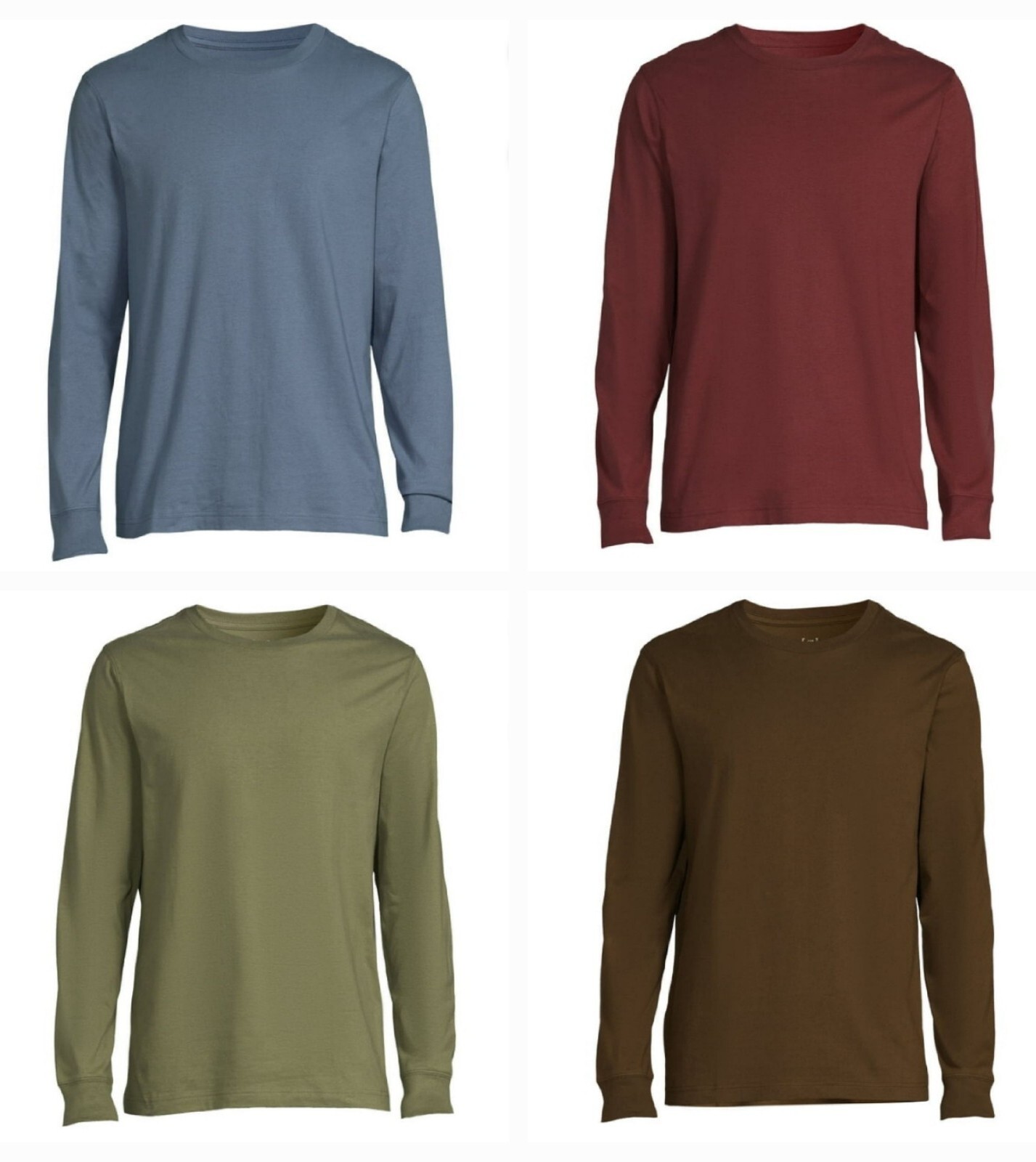 George Men's Pick Color Long Sleeve Crew-Neck Solid Plain T-Shirts Tee: S-XL gallery