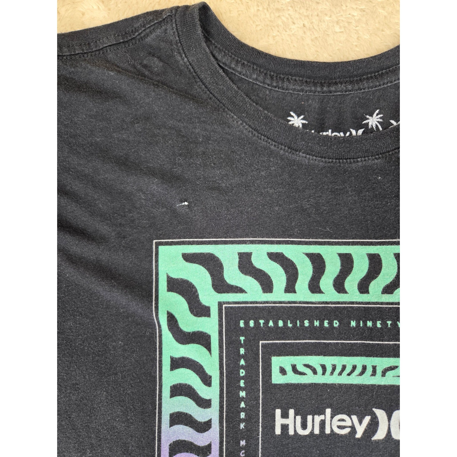 Hurley Mens T Shirt Size S Black Everyday Washed Graphic Print Short Sleeve gallery