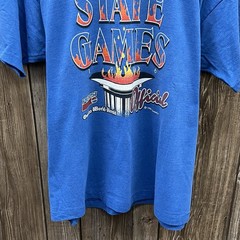 Vintage Cornhusker State Games Nebraska Graphic Tee Shirt 90s Blue Mens XXL 2XL