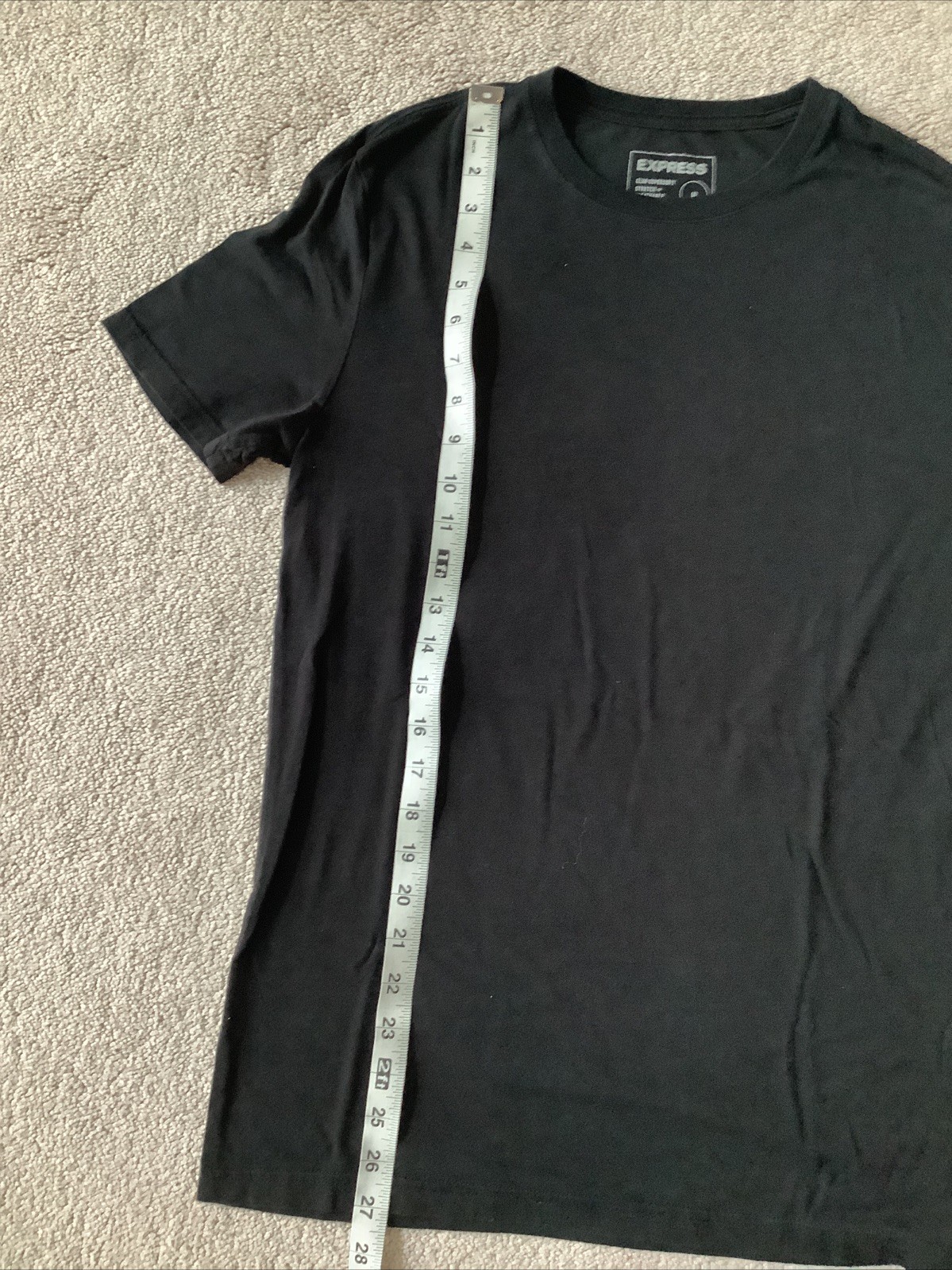 EXPRESS Super Soft Slim Men's Black Crew Neck Short Sleeve T-Shirt Medium M gallery
