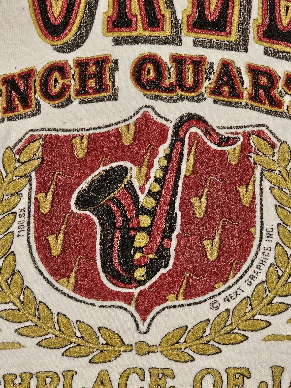 Vtg 90s New Orleans French Quarter T Shirt XL Hanes Beefy Birthplace of Jazz USA gallery