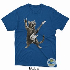 Funny Cat Playing Guitar Rock And Roll Gifts Men Women T-Shirt