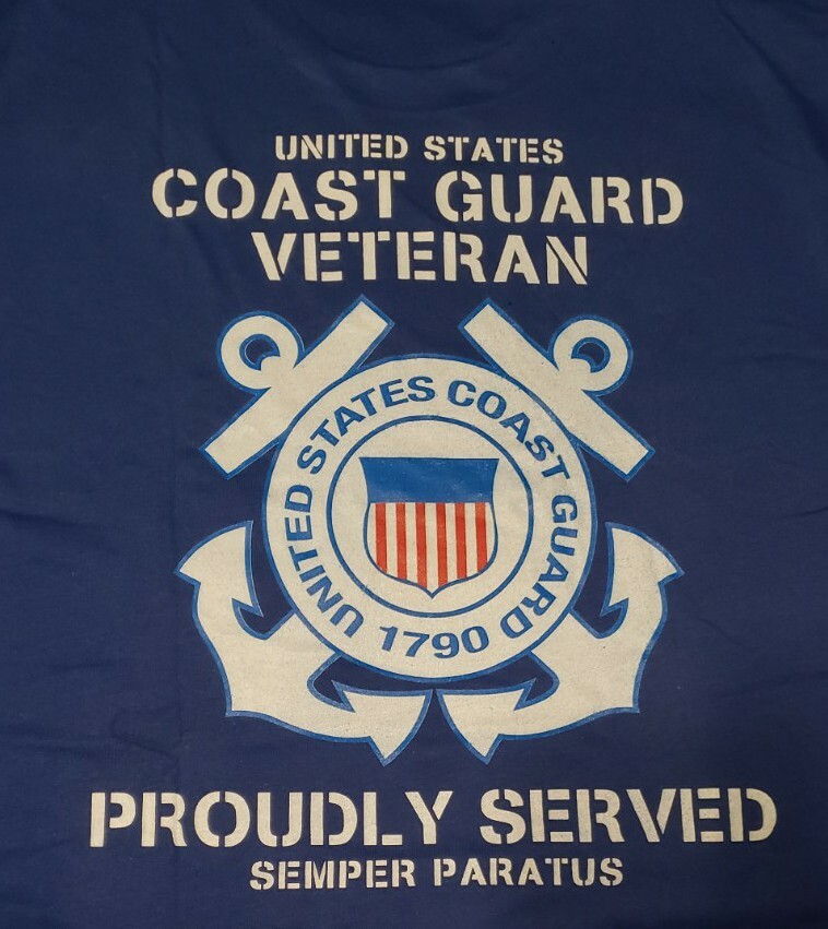 US Coast Guard Proud Veteran 2X T Shirt USCG Semper Paratus Free Ship XXL Anchor gallery