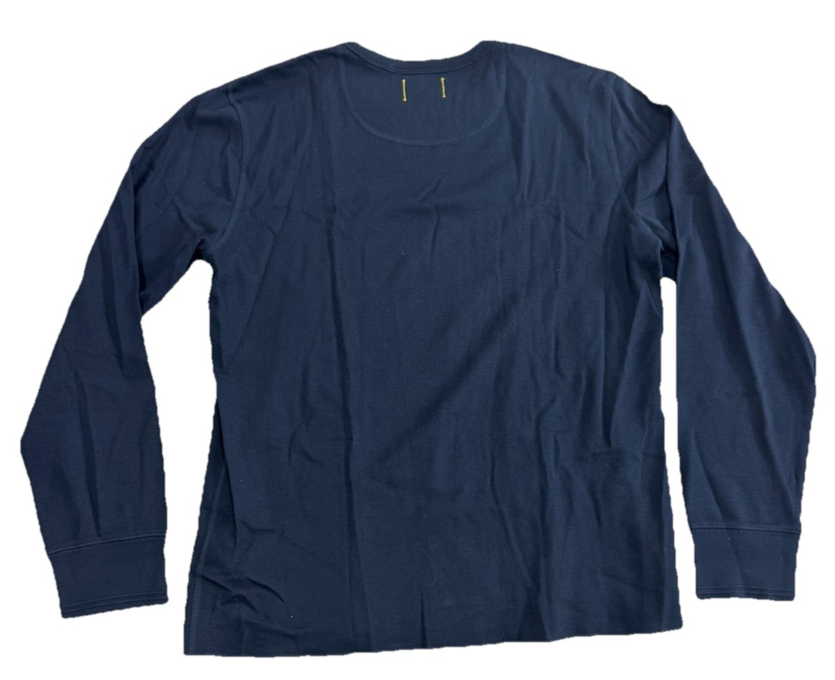 L.L. Bean x Todd Snyder Mens Large Navy Waffle Knit Thermal Long Sleeve Shirt gallery