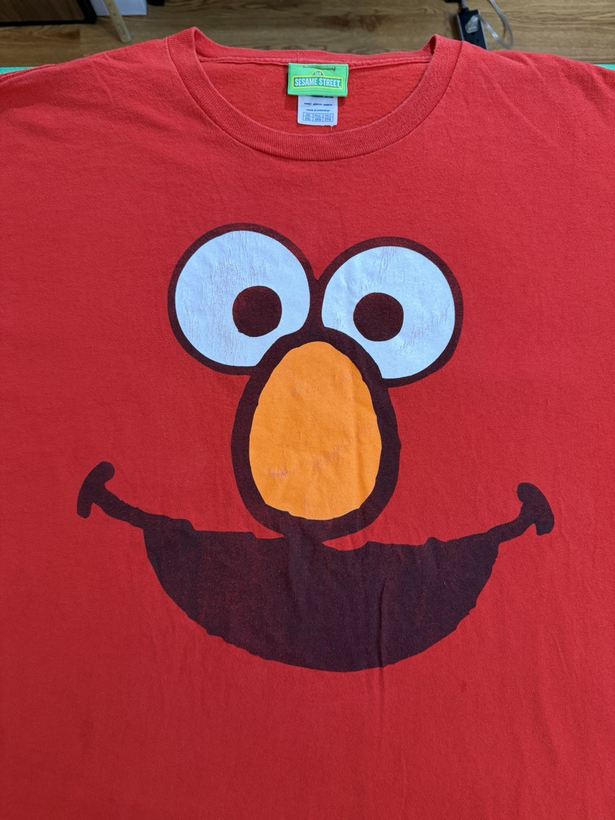 Sesame Street Elmo Face Graphic Print Red Crew Neck Short Sleeve T-Shirt 2XL gallery
