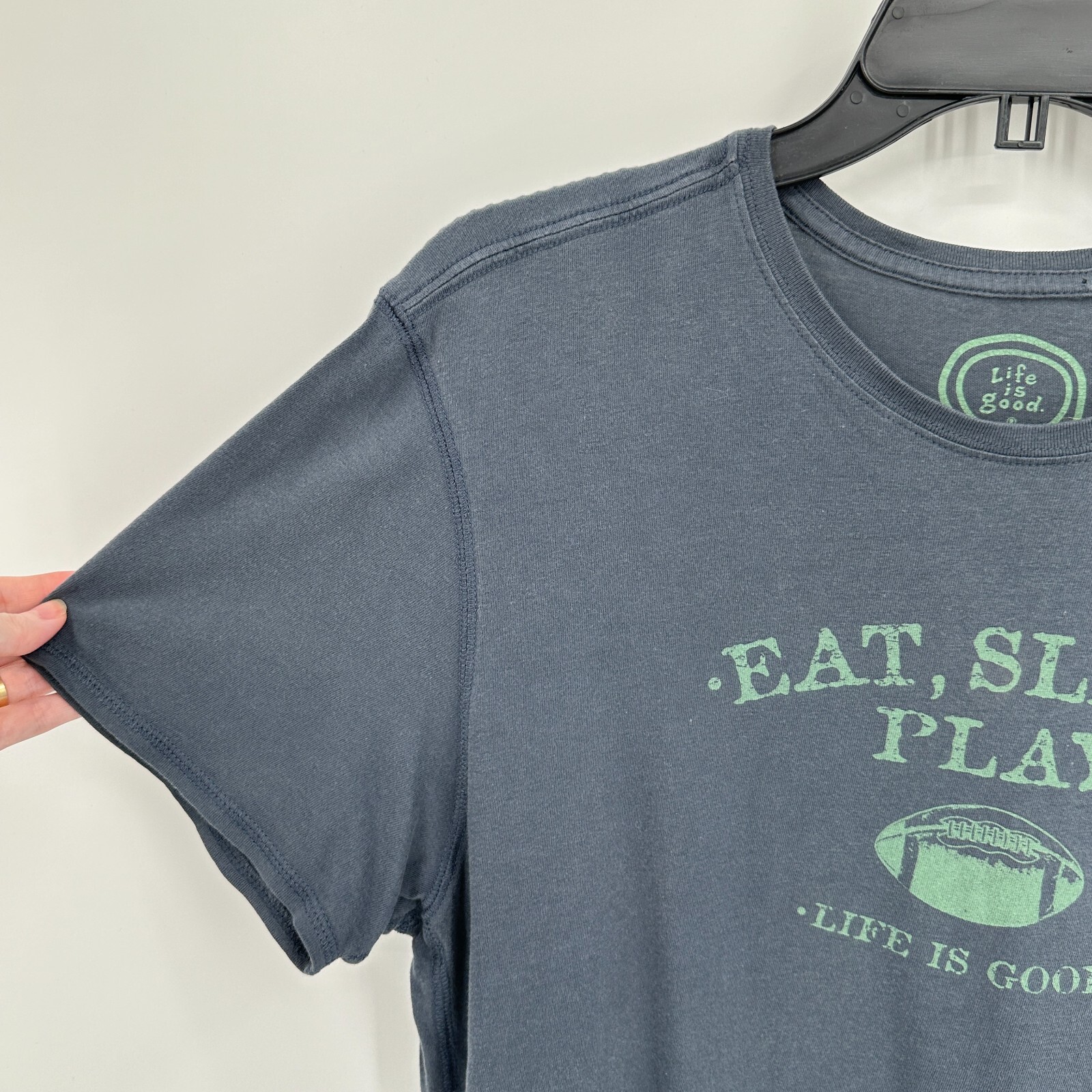 Life Is Good shirt Mens Medium Gray Eat Sleep Play Semi Fitted Lounge Top gallery