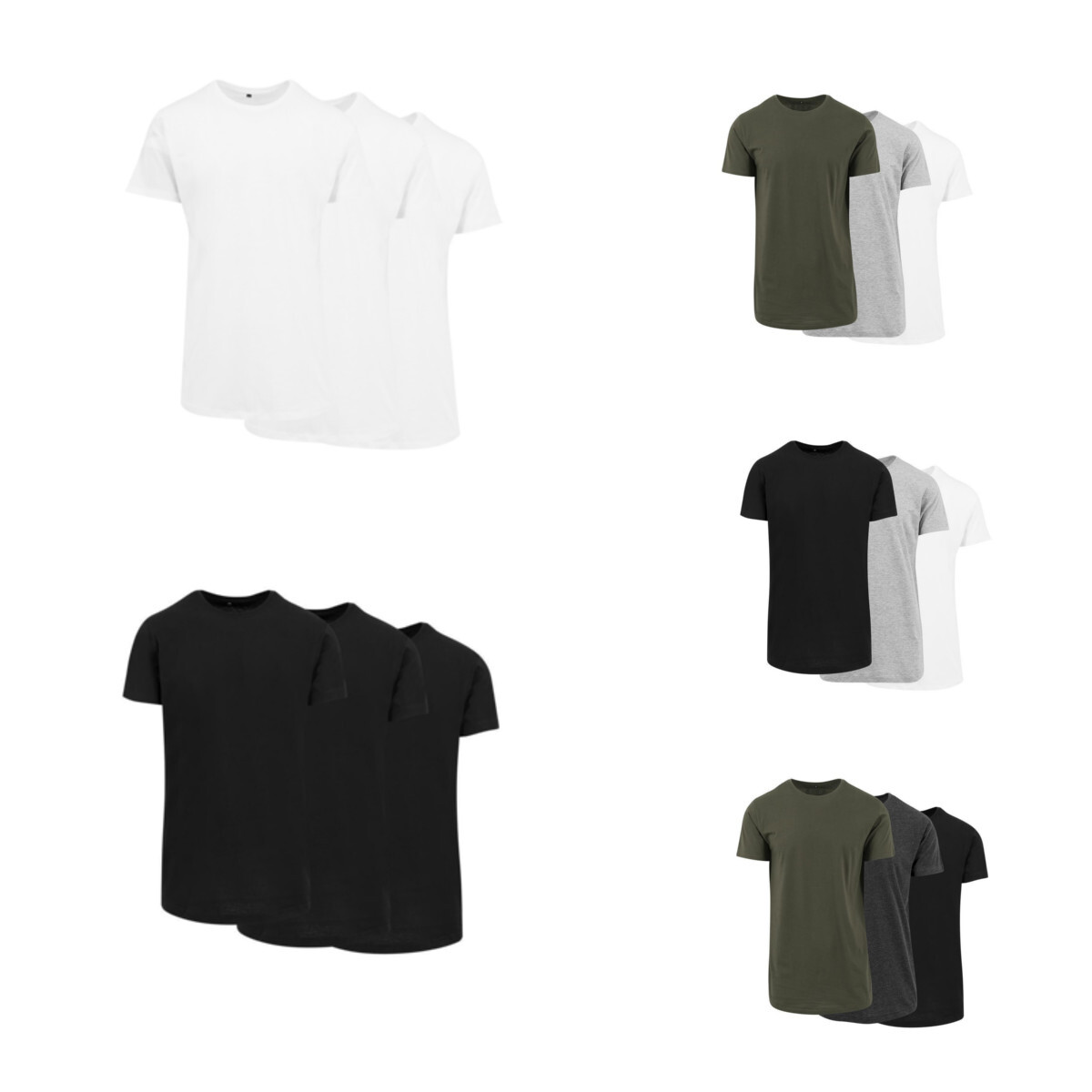 Build Your Brand Shaped Long Tee 3-Pack Men’s T-Shirt Extra Long Fit