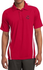 Music Note Patch Pocket Print Micro Mesh Colorblock Polo