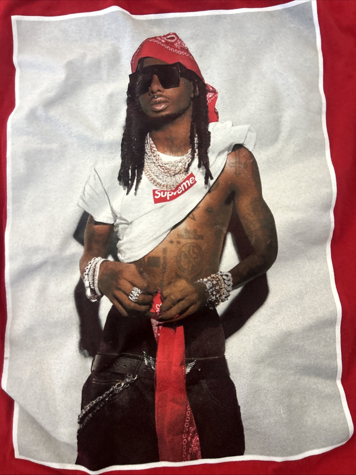 Playboi Carti Supreme Men's Short Sleeve T-Shirt Red, Size L gallery