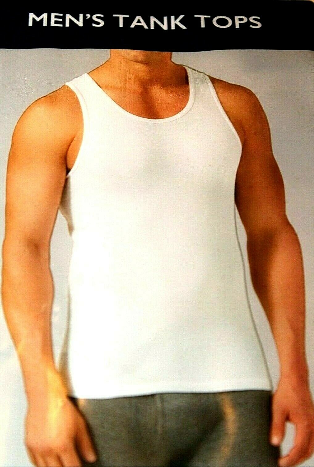 Basic Editions Men's 7-Pack White Tank Top Sleeveless Shirt L-XL (44-46") gallery