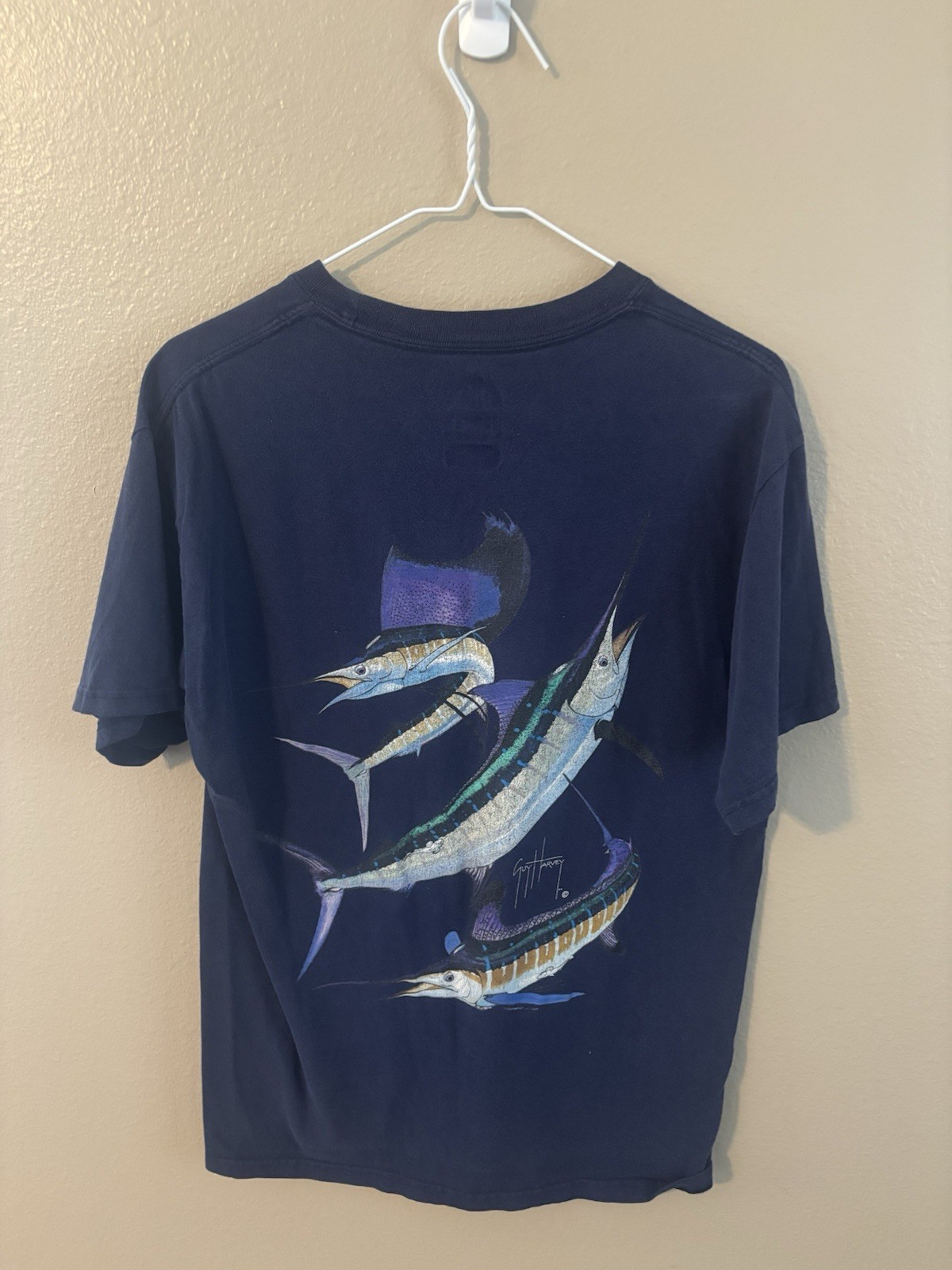 Vintage Guy Harvey Deep Blue Graphic T-Shirt Navy Blue Size MediumPocket gallery