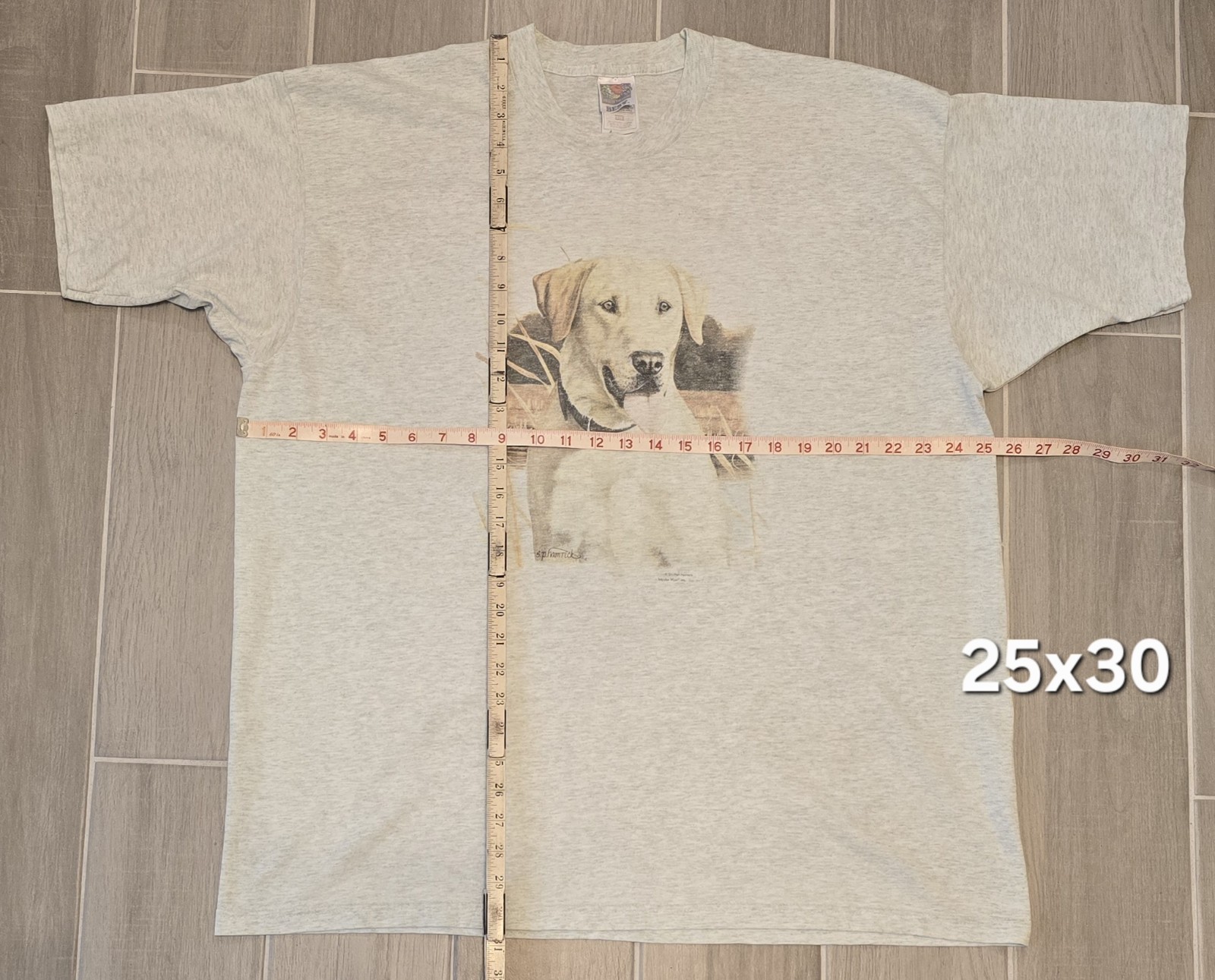 Vintage White Lab Dog Nature Art Graphic Shirt Men’s XXL Gray Steve Hamrick gallery